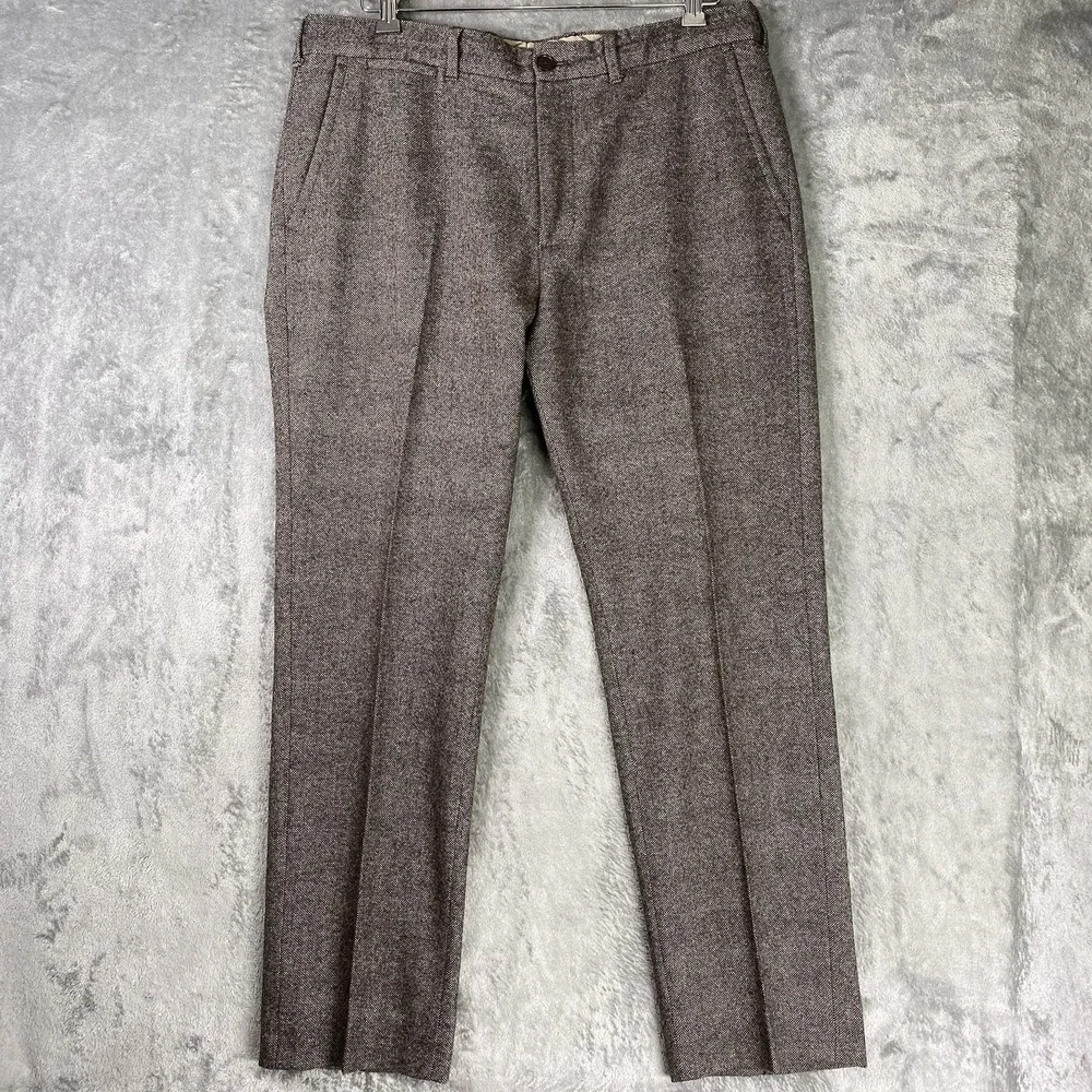 Banana Republic Vintage Straight Fit Pants Mens Size 34x30 Brown Wool Blend Prep